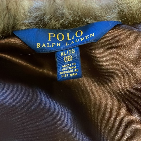 Polo Ralph Lauren brown faux fur vest; kid’s XL Adorable - Picture 10 of 10